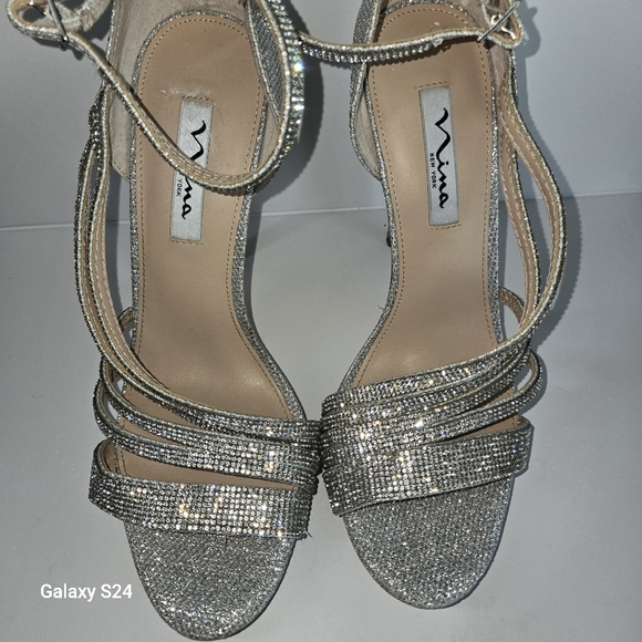 Nina Freya sparkle strappy evening shoe Size 10 Adjustable Ankle Strap New💞 - Picture 11 of 11